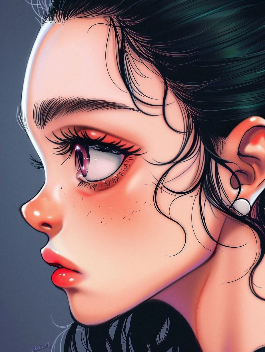 Ethereal Gazes: Digital Anime Portraits - Image 2