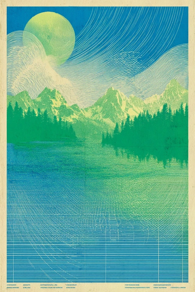 Cyan Neon Etching - Image 2