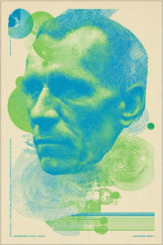 Cyan Neon Etching - Image 1