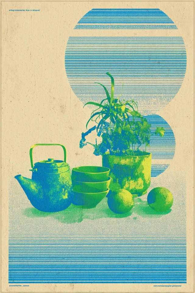 Cyan Neon Etching - Image 3