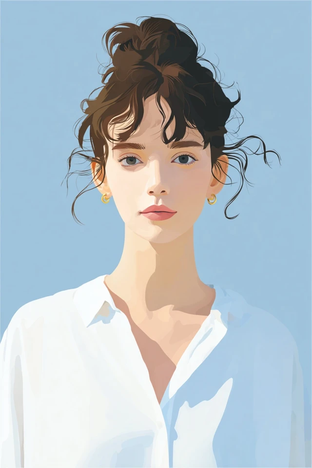 Serene Azure Portrait - Image 1