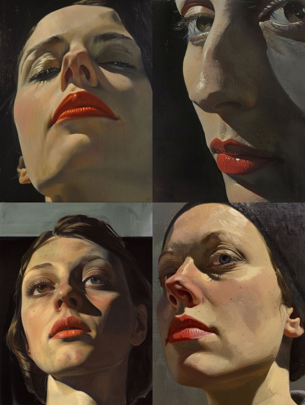 Crimson Lips in Deep Shadow