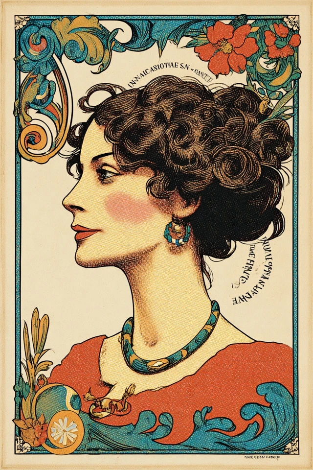 Art Nouveau Inspired Vintage Collage - Image 1