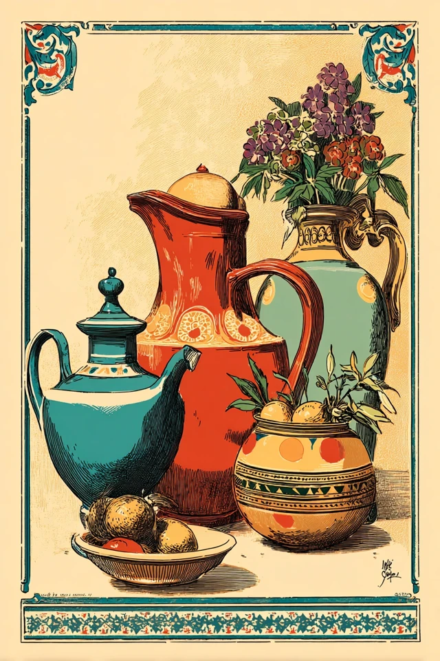 Art Nouveau Inspired Vintage Collage - Image 3
