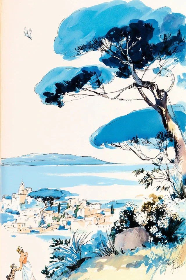 Azure Elegance Sketch - Image 2
