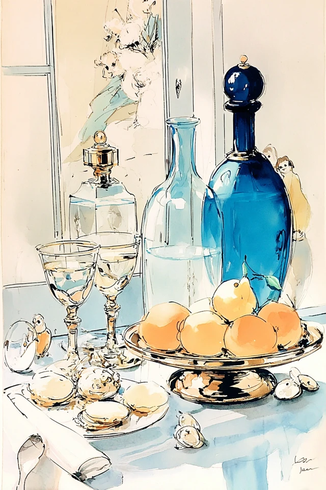 Azure Elegance Sketch - Image 3