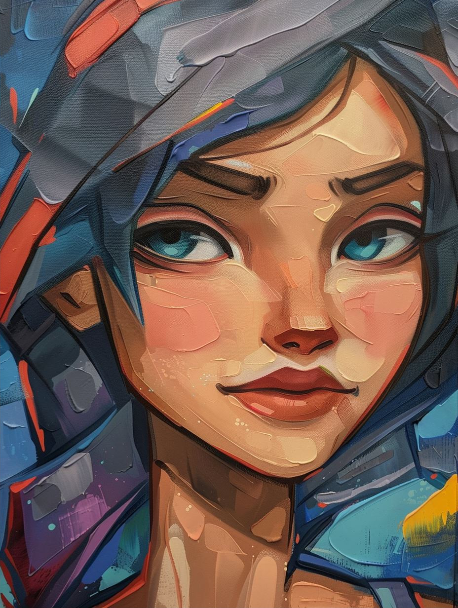 Neon Cybernetic Gaze Portrait - Image 2