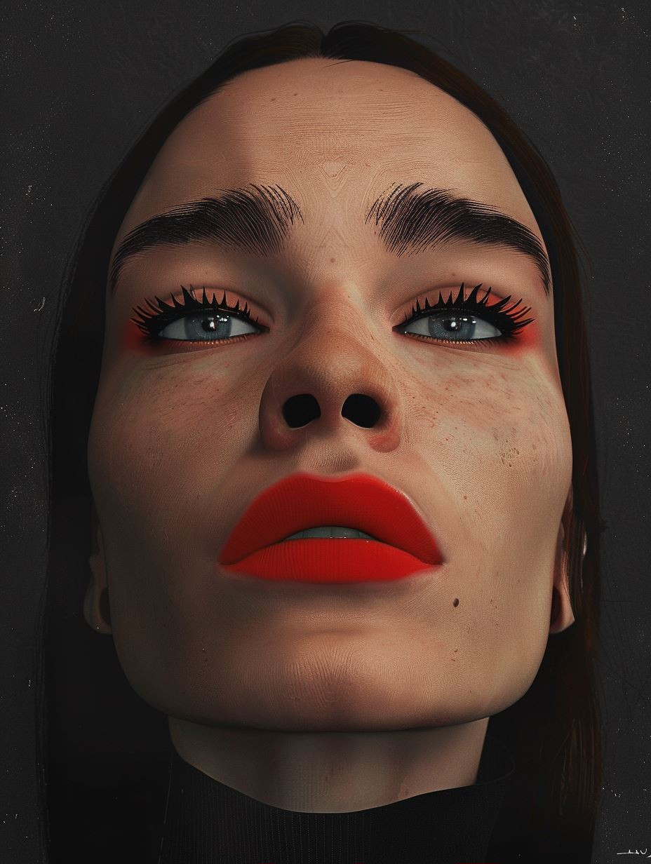 Crimson Gaze: Surreal Digital Portraits - Image 2