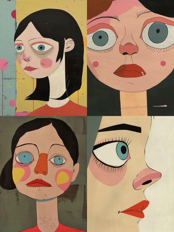 Whimsical Modernist Portrait Study