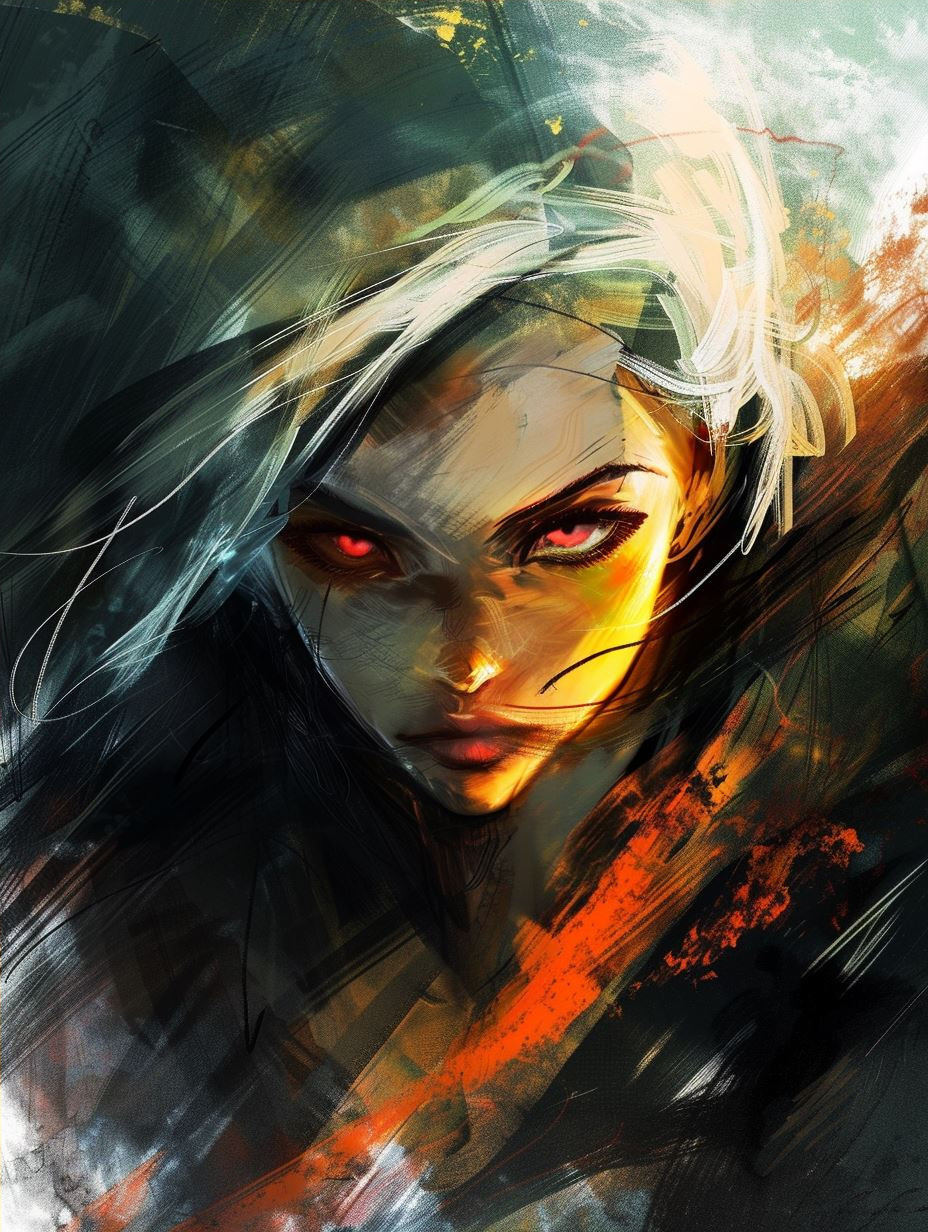 Fiery Gaze Digital Expressionism - Image 4