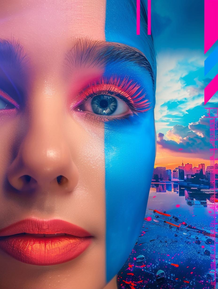 Neon Cyberpunk Portrait Fusion - Image 1