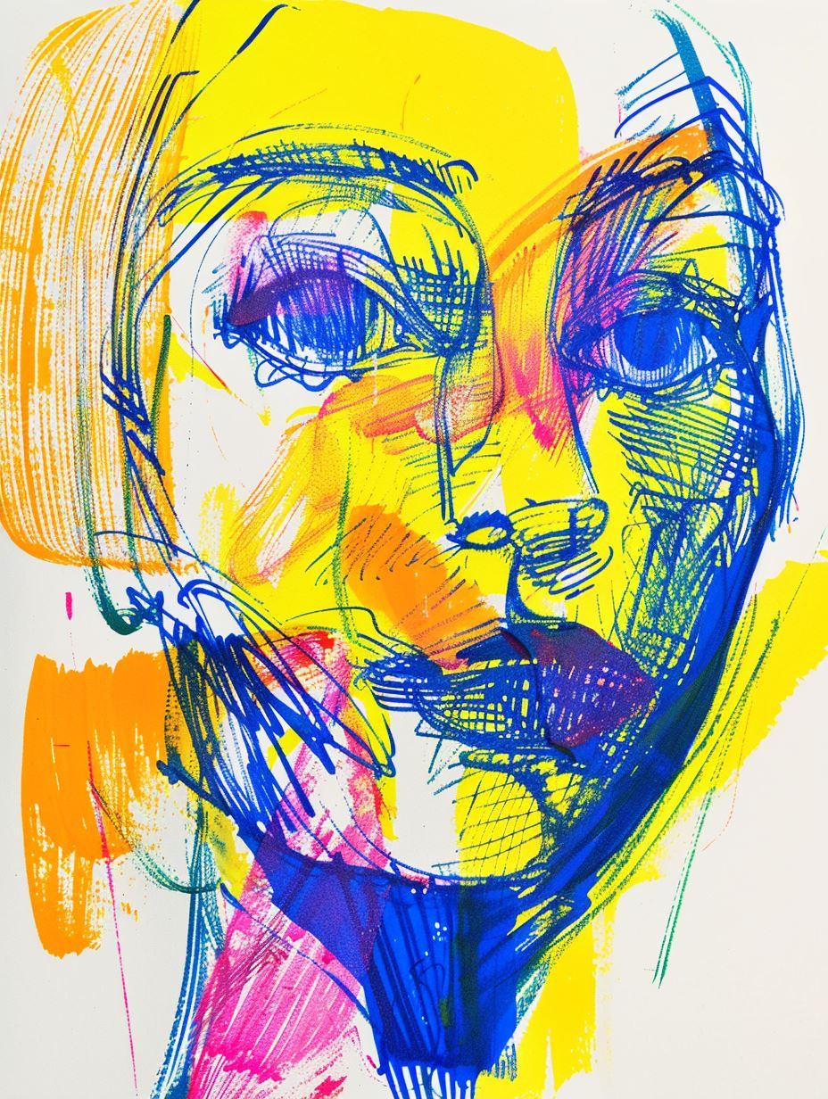 Vibrant Expressive Portrait Sketches - Image 2