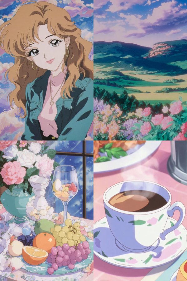 Vintage Anime Aesthetic Collage