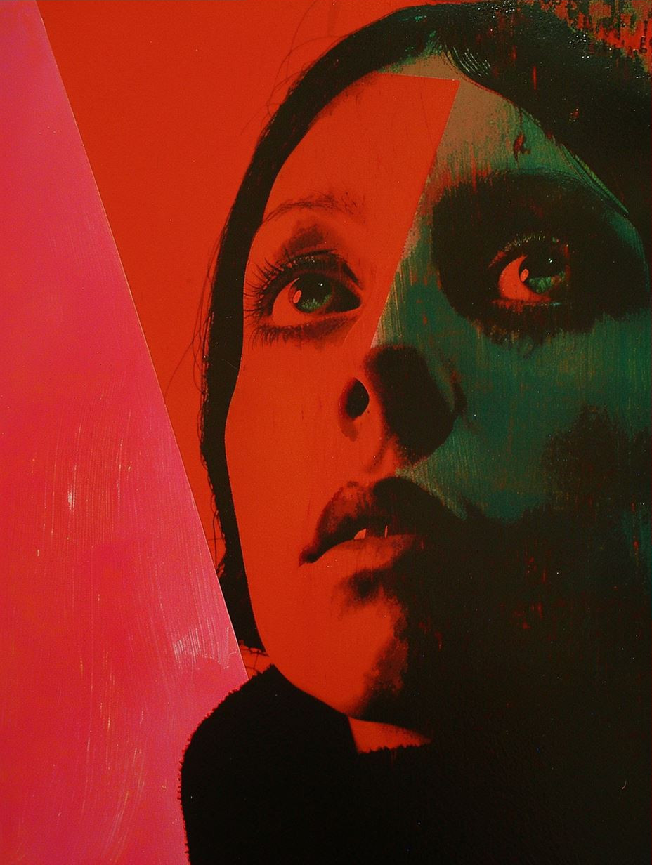 Crimson Noir High Contrast Portrait - Image 3