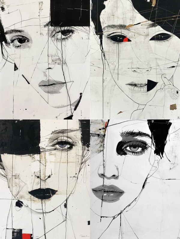 Fragmented Portraits in Monochrome