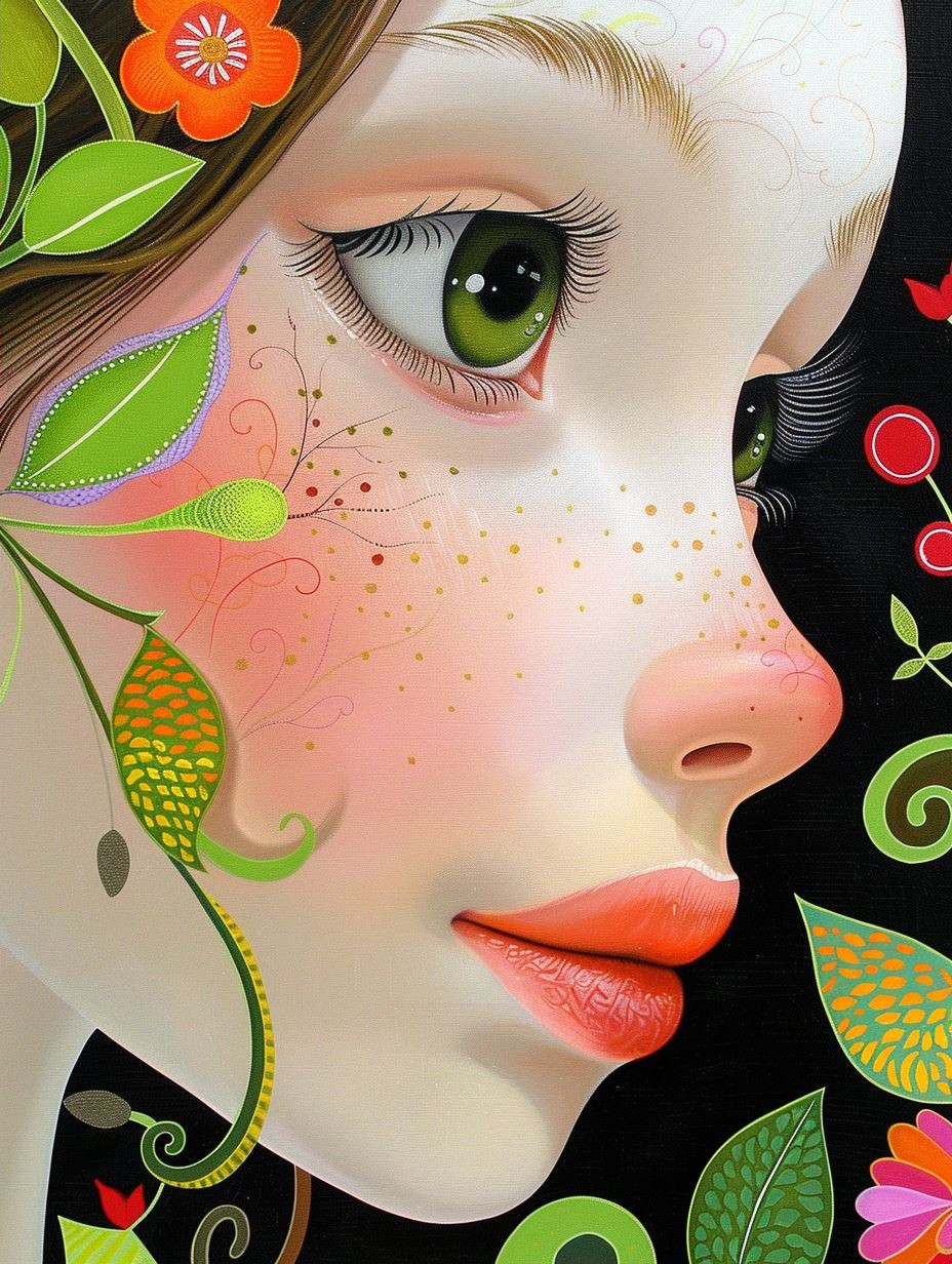 Floral Surrealism Portrait Study - Image 2