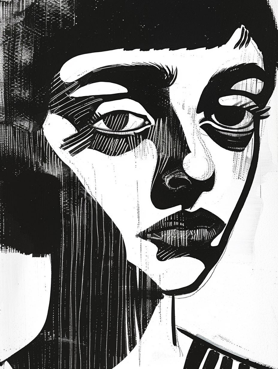 Abstract Noir Ink Portrait - Image 4