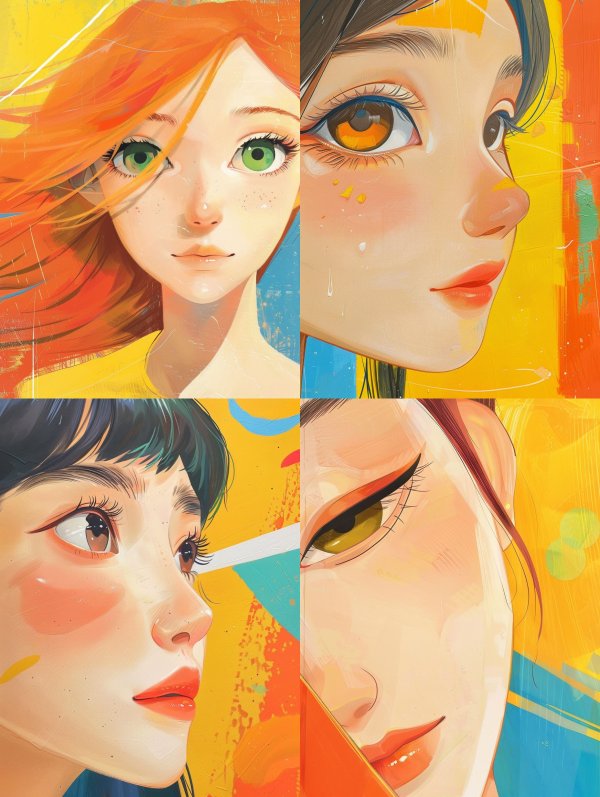 Vibrant Anime Portrait Study
