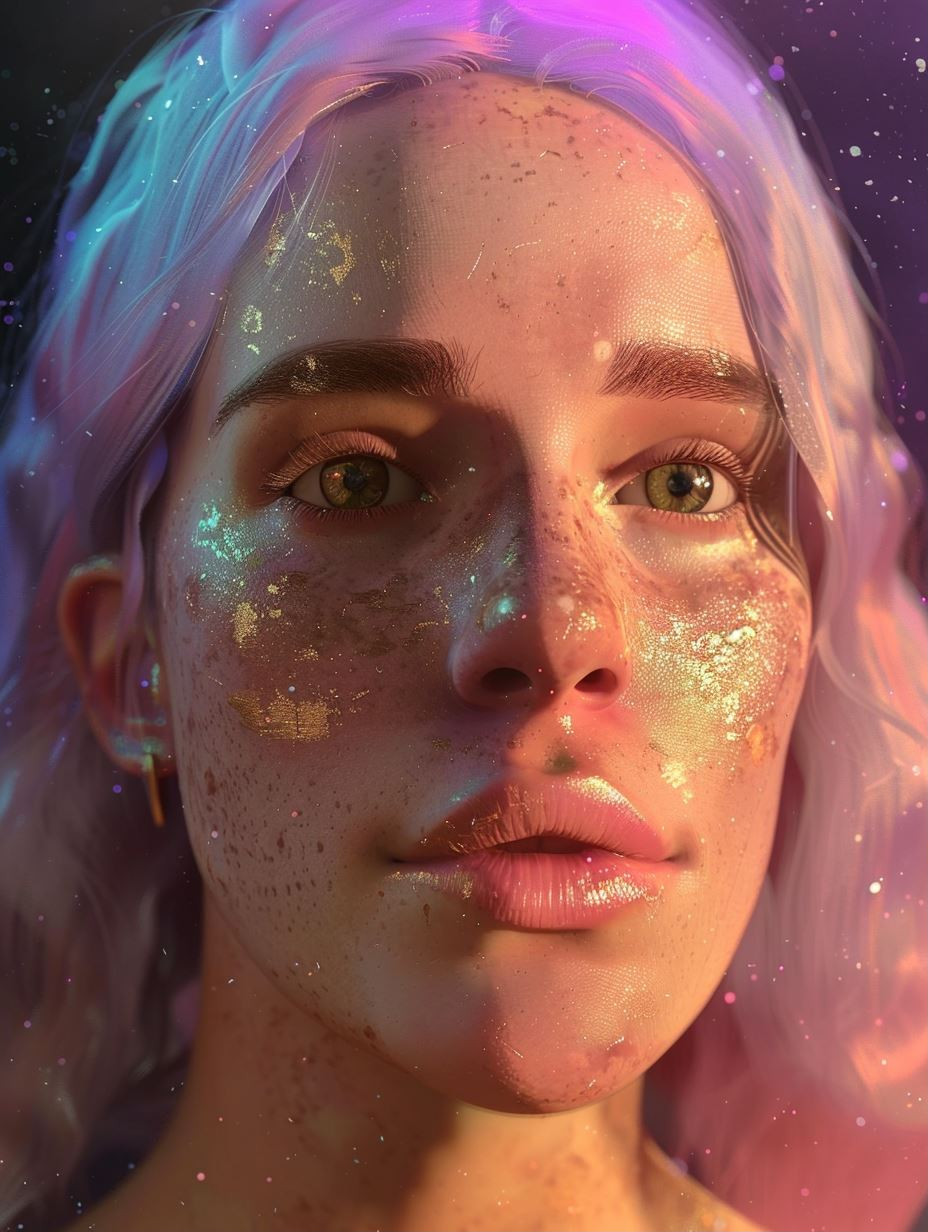 Ethereal Neon Glass Portraits - Image 1