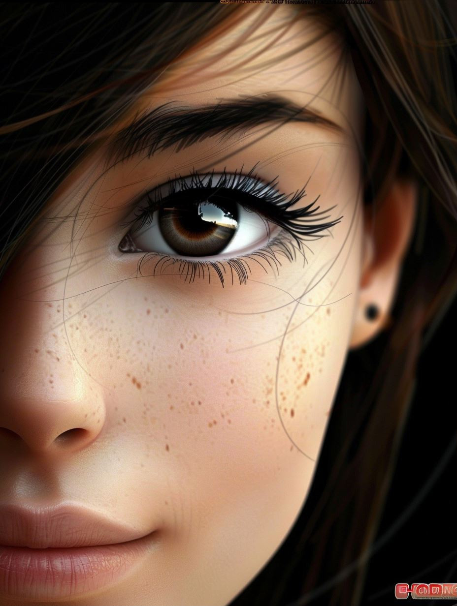 Ethereal Gazes: Digital Portrait Study - Image 1