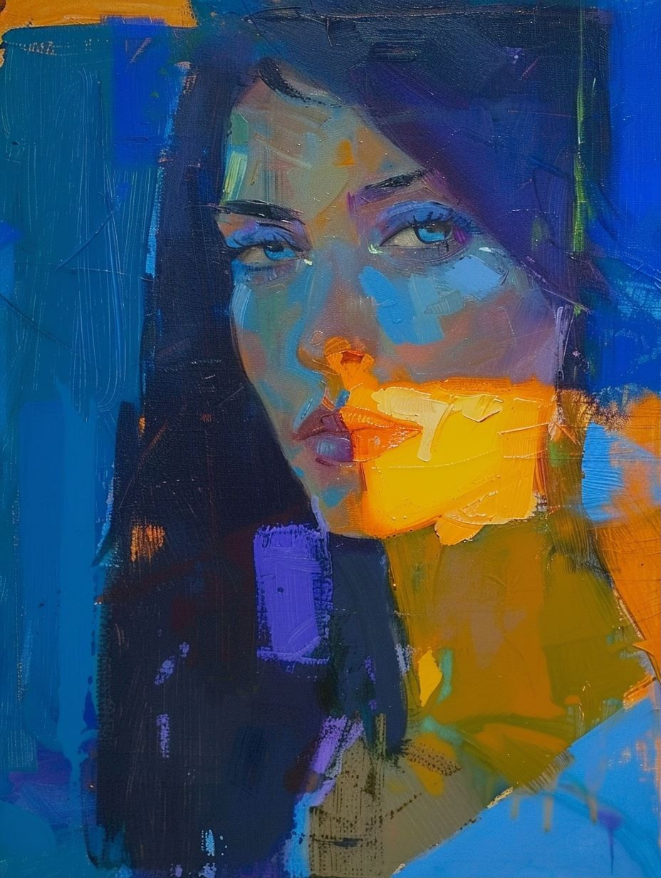 Electric Azure Portrait Study