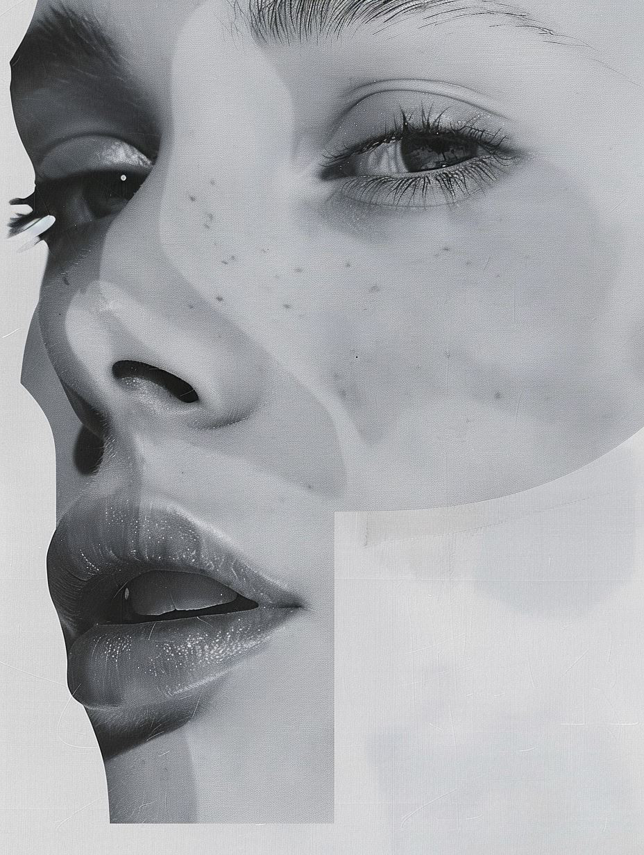 Monochrome Fragmented Portrait Study - Image 1