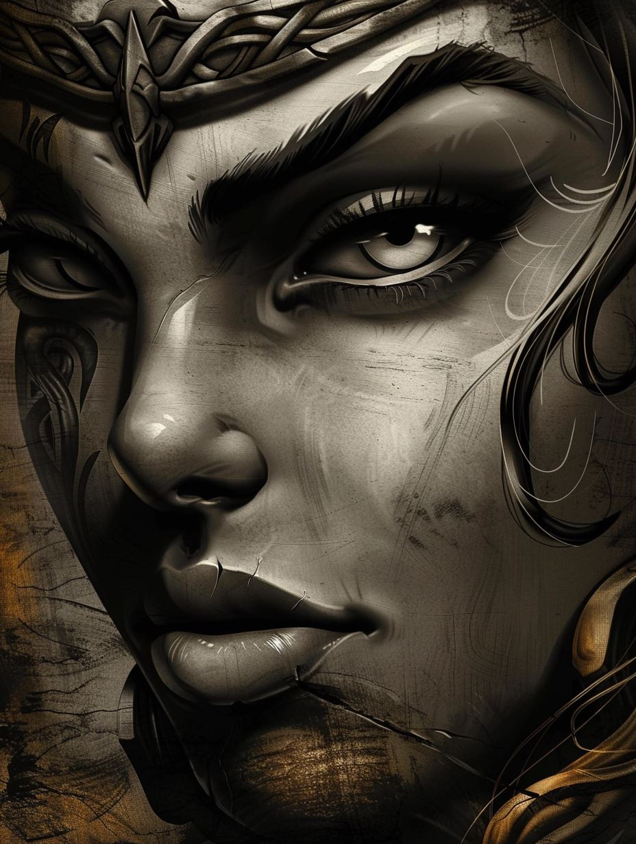 Shadows of Elegance: Digital Portrait Series - Image 1