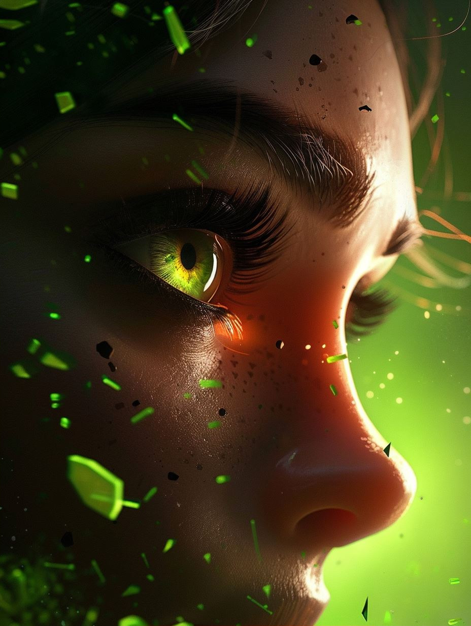 Ethereal Emerald Glow Portraits - Image 2