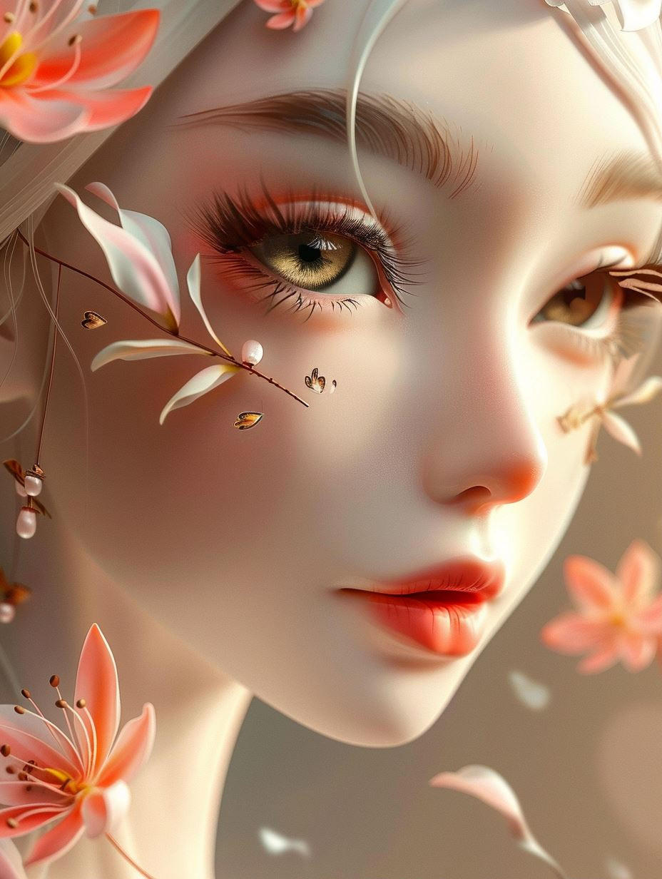 Ethereal Bloom Porcelain Beauty - Image 1