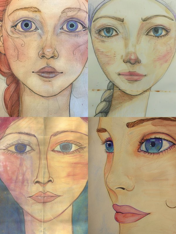 Ethereal Gazes in Watercolor
