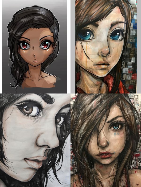 Diverse Digital Portraits of Expressive Women