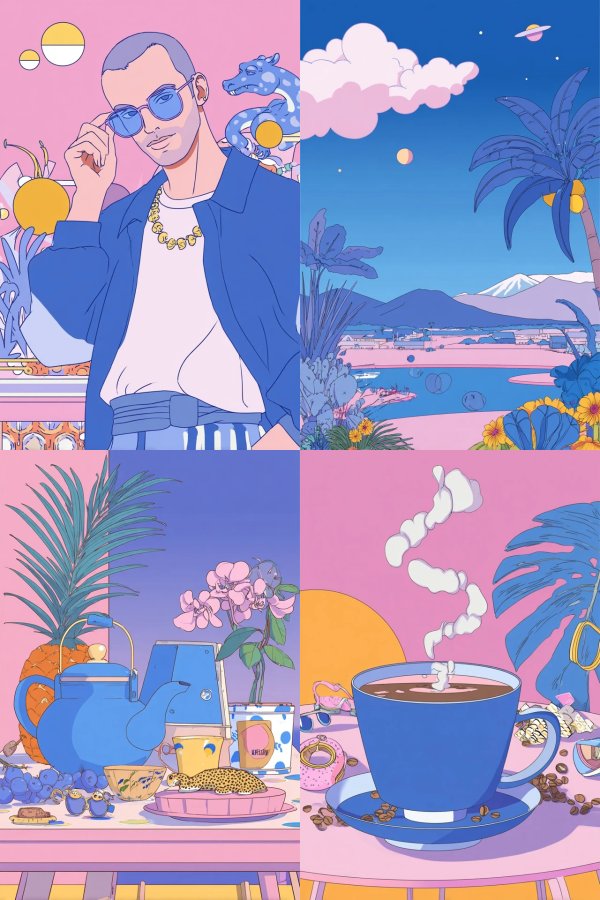 Neon Dreams: A Pastel Pop Collage