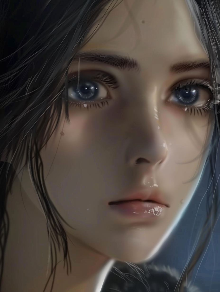 Ethereal Gaze of Dusty Elegance - Image 2