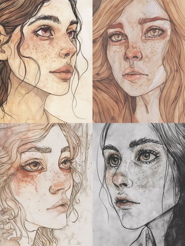 Ethereal Hand Drawn Portrait Studies