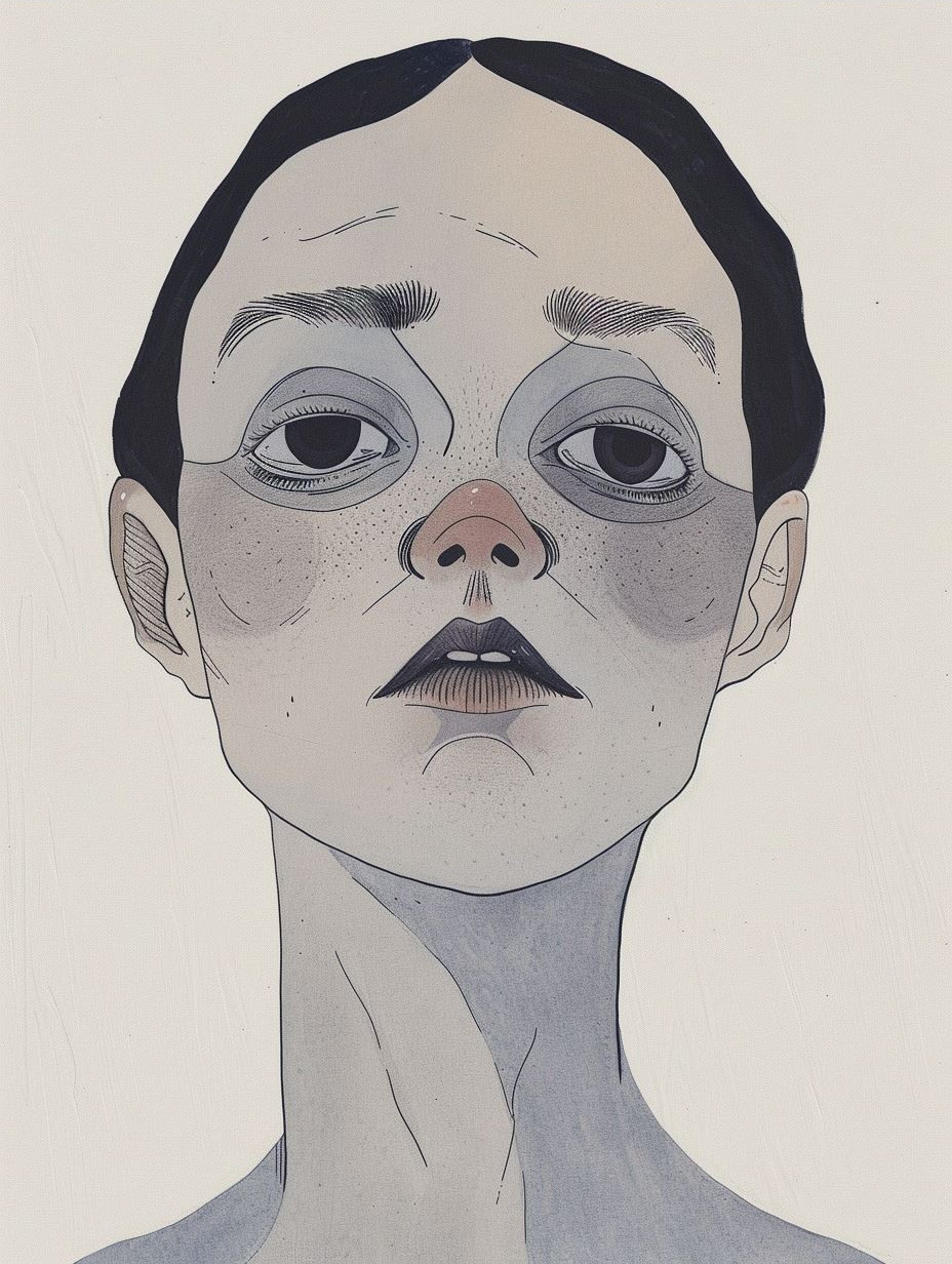Ethereal Gaze in Muted Tones - Image 3