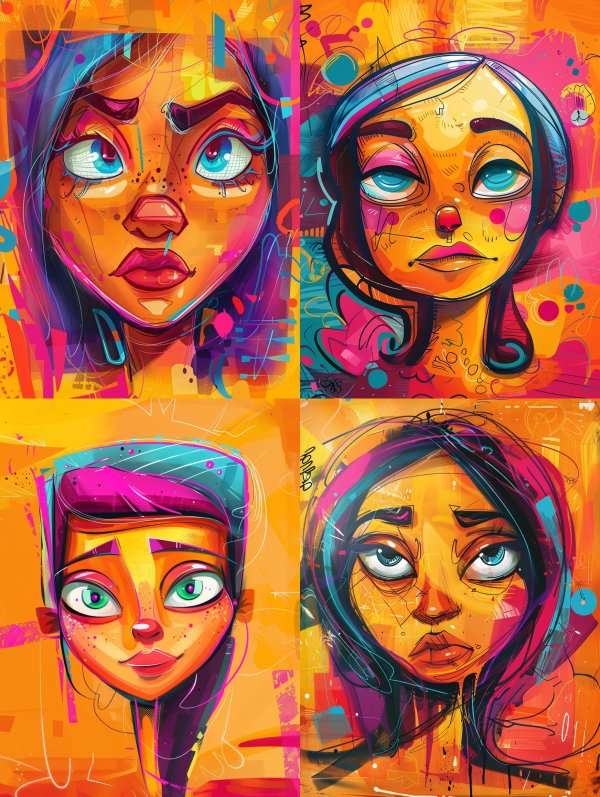 Vibrant Visions of Modern Abstract Portraits