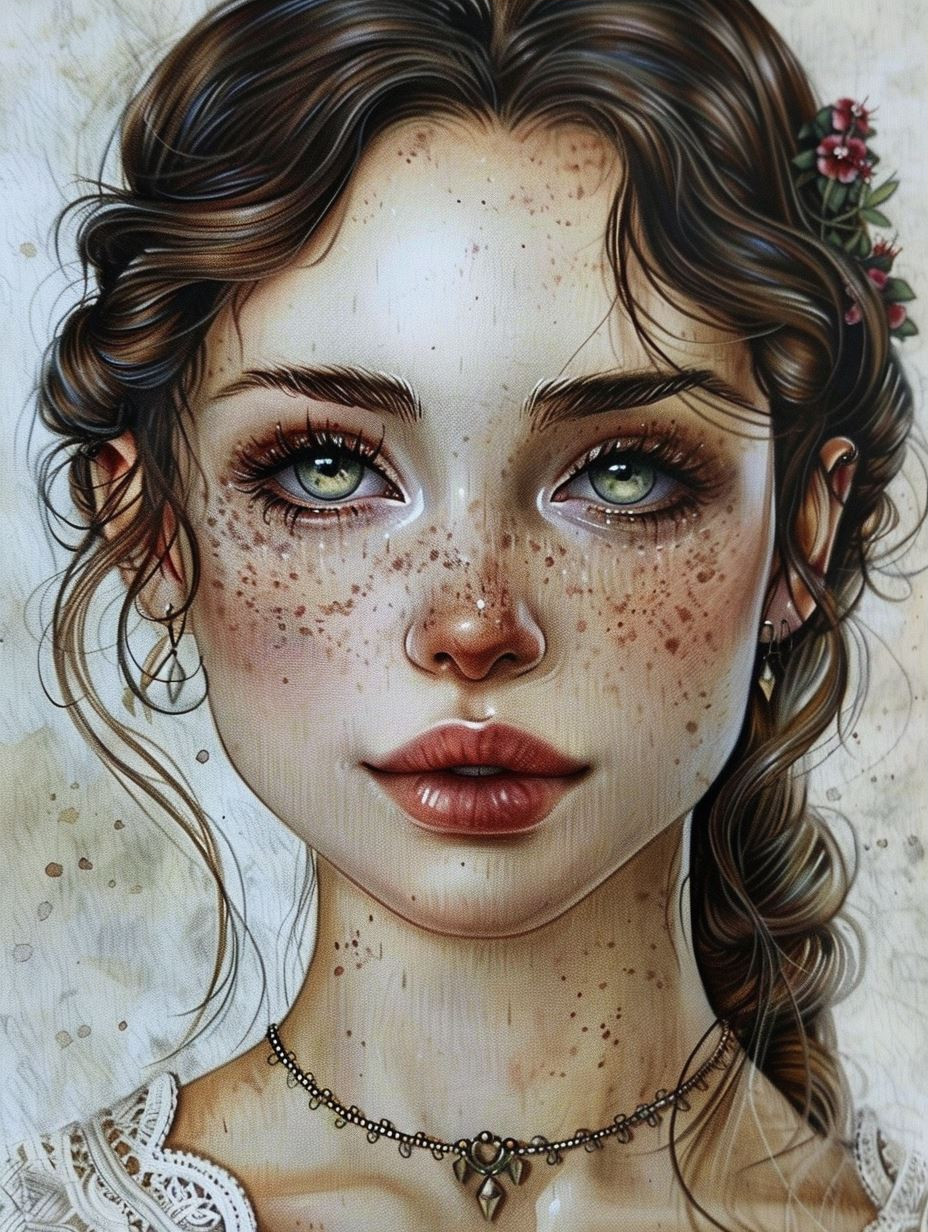 Ethereal Gazes of a Freckled Muse - Image 3