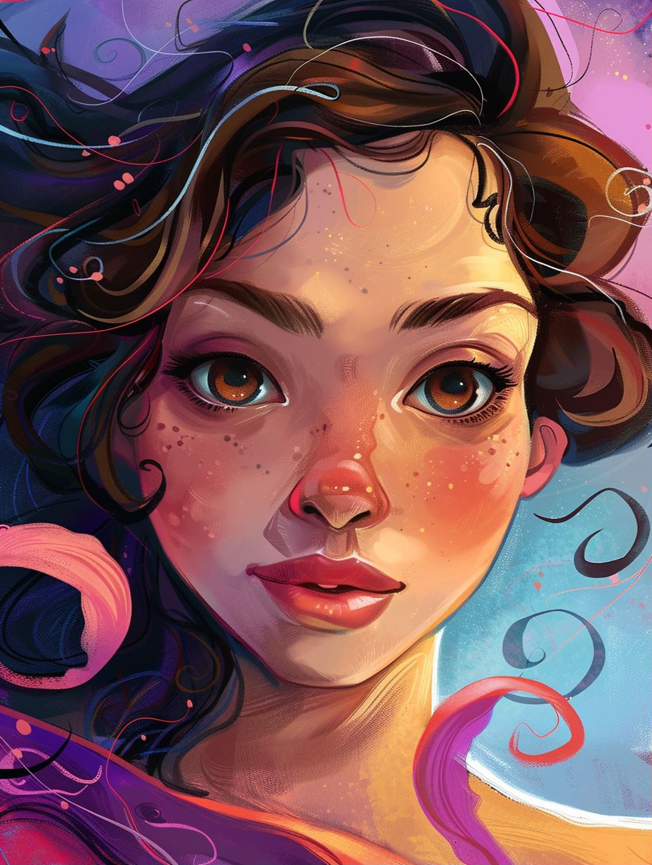 Whimsical Dreamy Digital Portrait