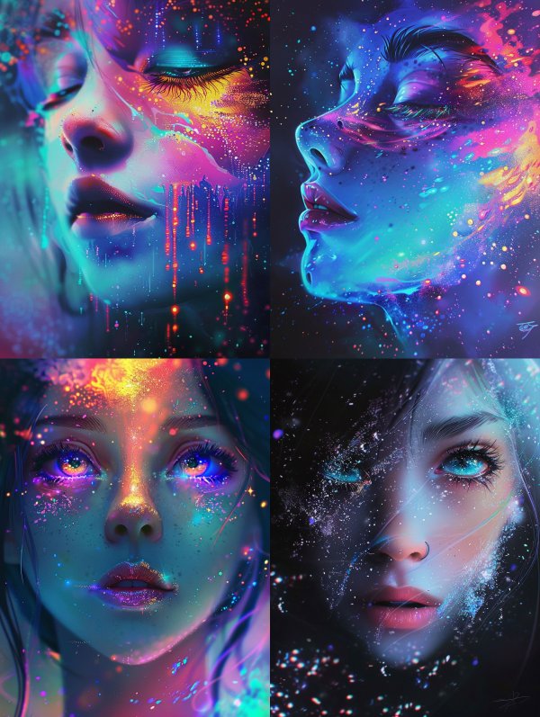 Celestial Neon Dream Portraits