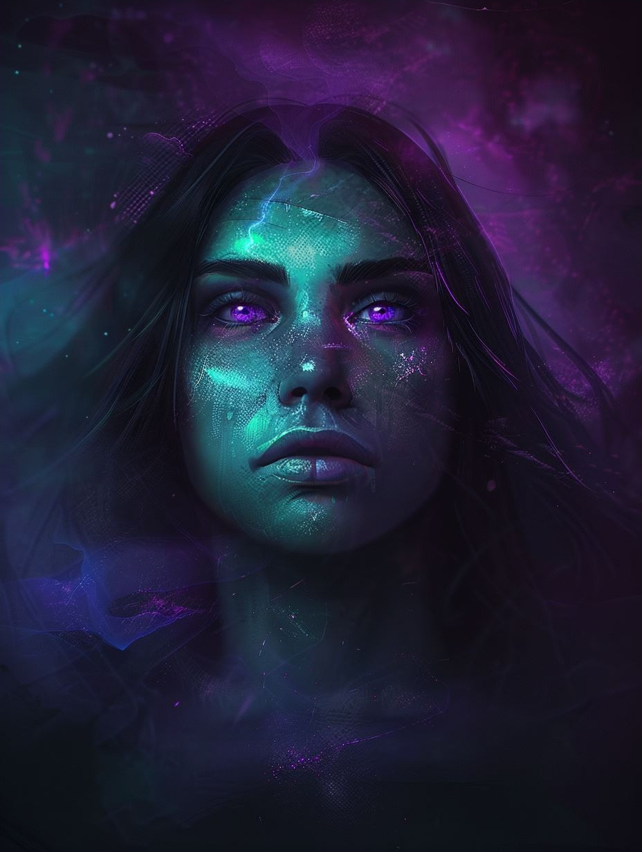 Ethereal Neon Cosmic Portraits - Image 4