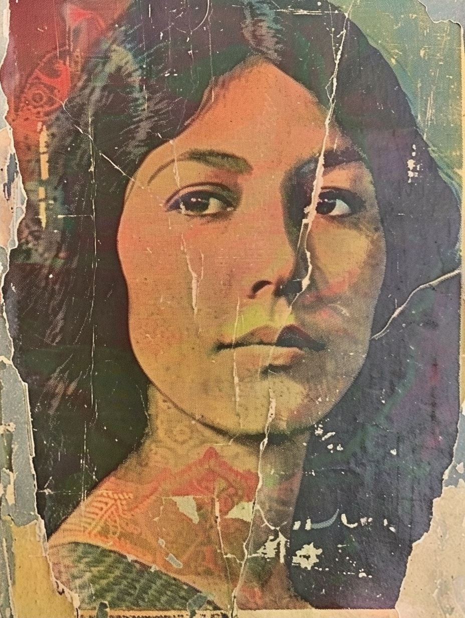 Vintage Collage of Four Feminine Faces - Image 2