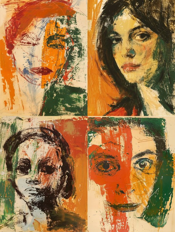 Fragmented Faces in Vibrant Color