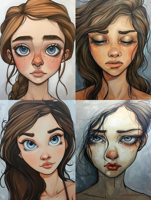 Emotional Portraits of Stylized Girls