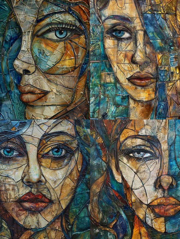 Fragmented Soul Geometric Portraits