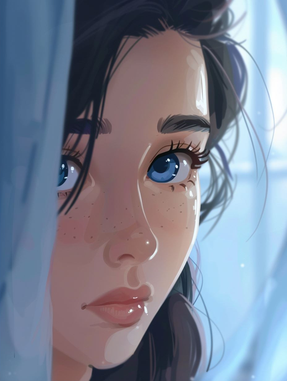 Ethereal Gaze: A Digital Portrait Study - Image 2