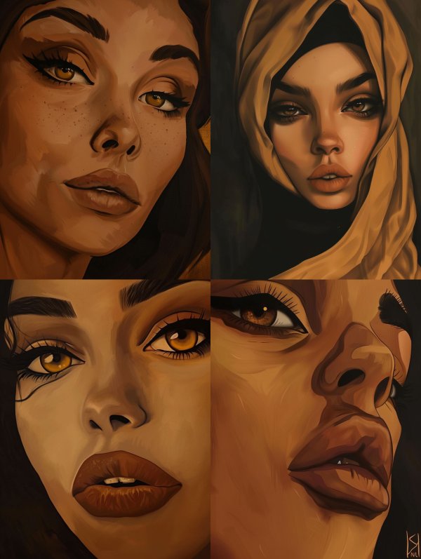 Golden Gazes: Digital Portrait Study