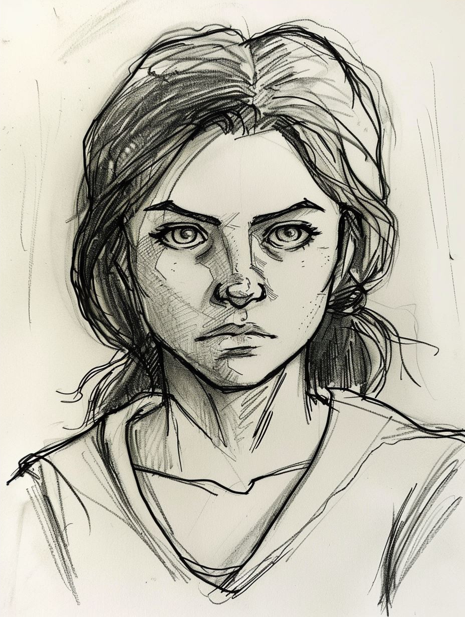 Bold Ink Portrait Sketch - Image 4