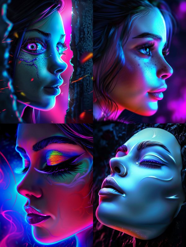 Neon Dreams: Cybernetic Portraits