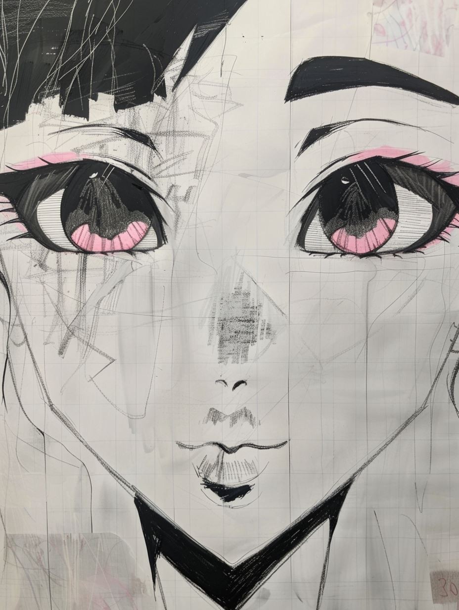 Noir Manga Portrait Study - Image 3