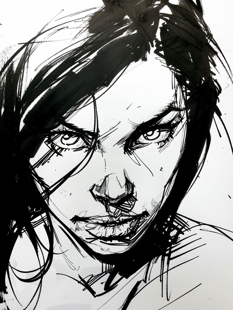 Raw Ink Expressionist Portrait